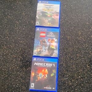 PS4 games Monster Jam Crush It/ Lego Jurassic World/ Minecraft 4